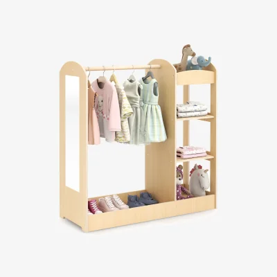 The Range Kids Storage Closet with Mirror - Natural