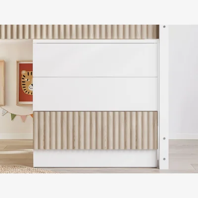 The Range Luca 3 Drawer Chest Ribbed - Oak