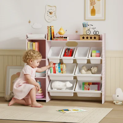 The Range AIYAPLAY Toy Storage Unit with 8 Storage Shelves Cabinet - Pink