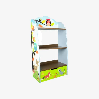 The Range Kids Wooden Bookcase Display Storage Enchanted Woodland - Green