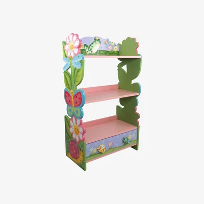 The Range Fantasy Fields Magic Garden 3-Tier Wooden Bookcase and Storage Drawers - Pink