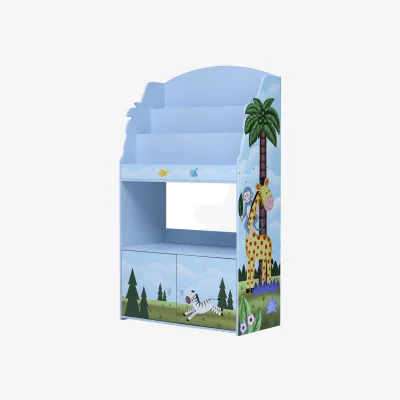 The Range Kids Wooden 3 Tier Sunny Safari Bookcase Display Storage - Blue
