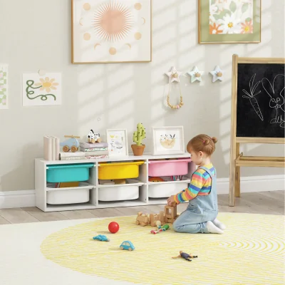 The Range AIYAPLAY Kids Toy Storage Unit with 6 Removable Bins - White