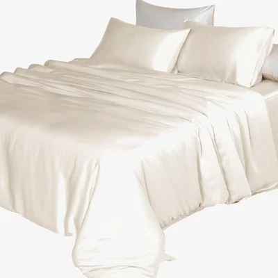 Wolf & Badger White Pure Mulberry Silk - Duvet Cover - Queen Size - Ivory Us Queen Soft Strokes Silk