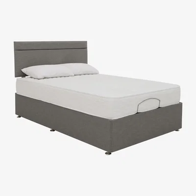 Furniture Village Highgrove - Motion Reflex Adjustable Divan Set with Mirage Headboard - Small Double - Linoso Dove