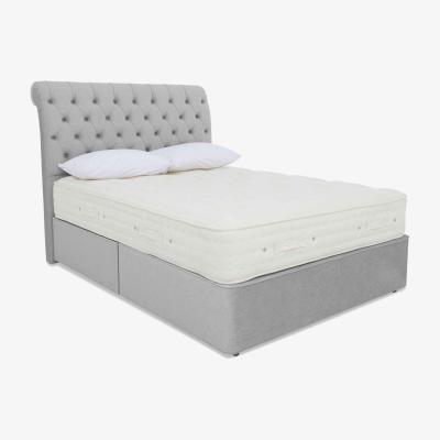 Furniture Village Hypnos - Luxury Firm 3 Divan Set with Continental Drawers - Small Double - Crystal Grey