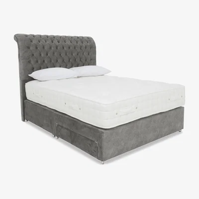Furniture Village Highgrove - Sanctum Nature 2000 2 Drawer Divan Set with Johnstone Headboard - Small Double - Dapple Sterling