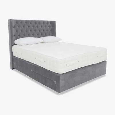 Furniture Village Highgrove - Sanctum Nature 2000 Divan Set with 2 Drawers - Small Double - Aston Steel