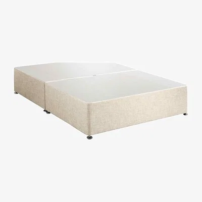 The Range Amara Divan Base Only - Chenille Fabric, 2 Drawers Left Side - Yellow / Small Double