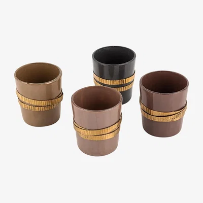 Amara Gold Wrap Band Tealight Holder - Set of 4