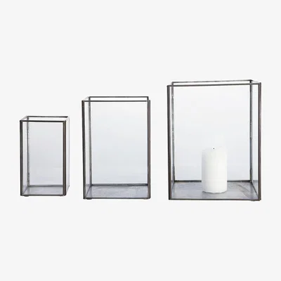 Amara Pillar Lanterns - Set of 3 - Black