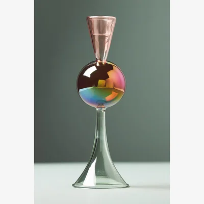 Anthropologie Mona Borosilicate Glass Candle Holder