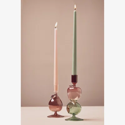 Anthropologie Harvest Fruit Icon Glass Candle Holder