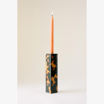 Anthropologie Addison Ross Lacquered Faux Tortoiseshell Candle Holder