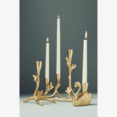 Anthropologie Camille Gilded Metal Candle Holder