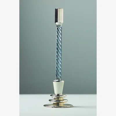 Anthropologie Harper Glass Candlestick Holder