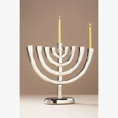 Anthropologie Silver Metal Menorah