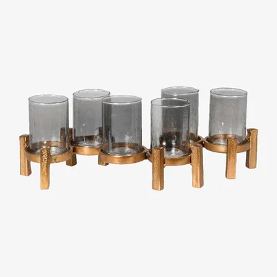 Barker and Stonehouse SMOKED GLASS CLUSTER CANDLEHOLDER, Silver | Barker & Stonehouse