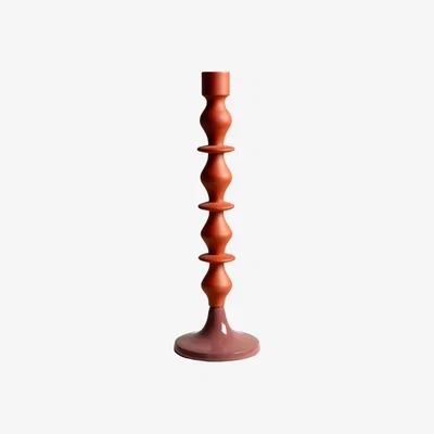 Barker and Stonehouse Large Pink Orange Candlestick | Barker & Stonehouse