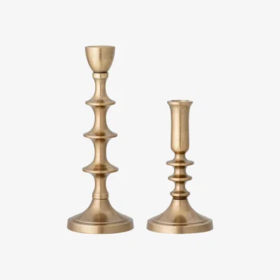 Barker and Stonehouse PAIR OF BRASS EFFECT CANDLESTICKS, Gold Metal | Barker & Stonehouse