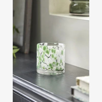 Cox and Cox Confetti Glass Tealight Holder