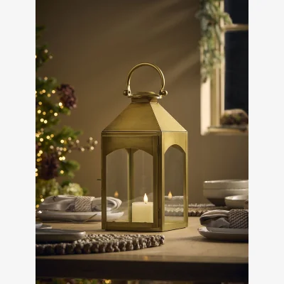 Cox and Cox Antiqued Gold Hanging Lantern - Small