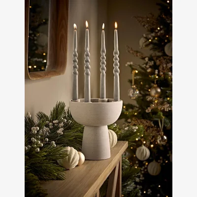 Cox and Cox Tall Stone Look Candle Holder