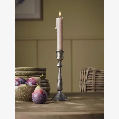 Cox and Cox Textured Iron Dinner Candle Holder - Large
