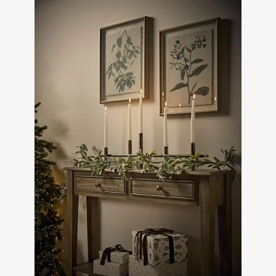 Cox and Cox Antique Brass Five Stick Candle Holder