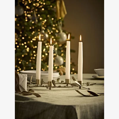 Cox and Cox Golden Leaf Candle Holder