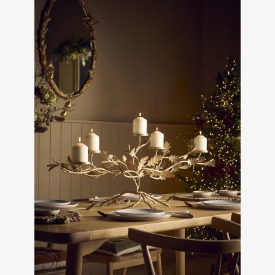 Cox and Cox Winter Leaf Branch Candle Holder