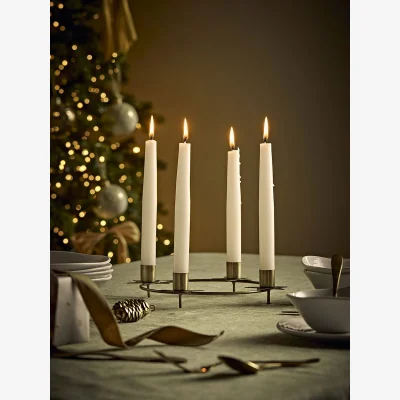 Cox and Cox Antique Brass Round Candle Holder