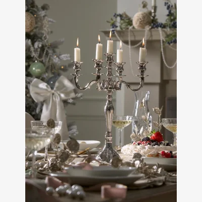 Cox and Cox Small Classic Candelabra - Silver