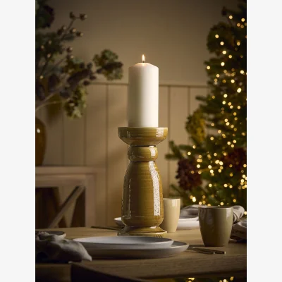 Cox and Cox Crackle Glazed Candlestick Holder - Large
