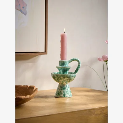 Cox and Cox Speckled Stoneware Candle Holder
