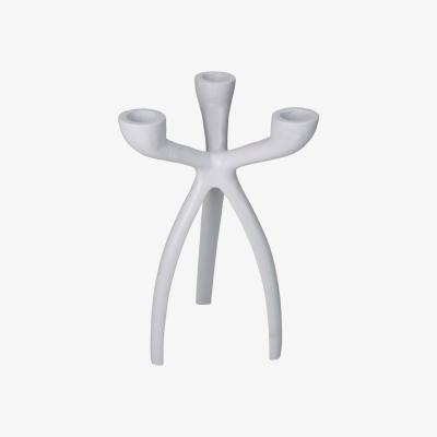 Casa by JJ The Modern White Three-Armed Candleholder Medium