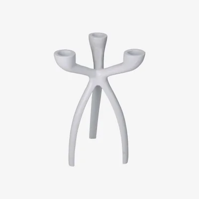 Casa by JJ The Modern White Three-Armed Candleholder Medium