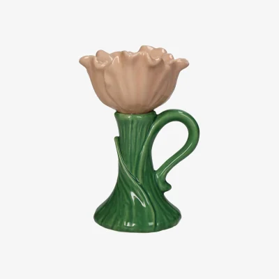 Casa by JJ Blossom Glow Peach Porcelain Candleholder