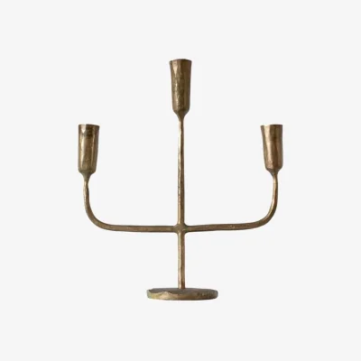 Casa by JJ Three-Arm Cast Iron Candleholder