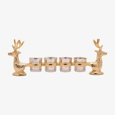 Dunelm Gold Metal Stag & Tealight Holder