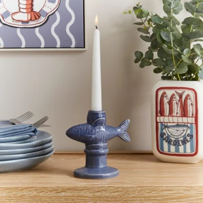 Dunelm Fish Shaped Ceramic Candlestick Holder