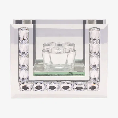 Dunelm Hestia Crystal Rectangle Tealight Holder