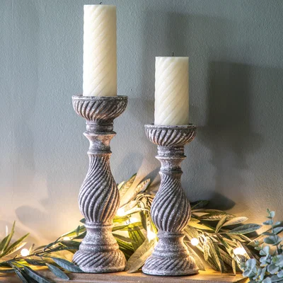 Dunelm Aged Sowton Candle Holder Grey