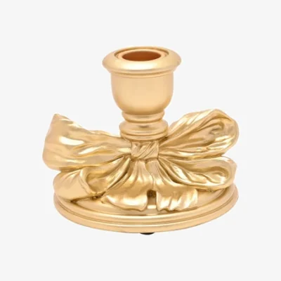 Dunelm Hestia Gold Ribbon Candlestick Holder