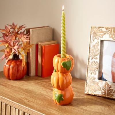 Dunelm 3 Stacking Pumpkins Ceramic Candle Holder