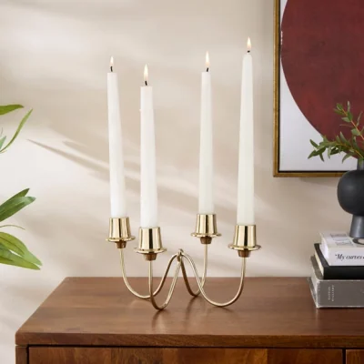 Dunelm Gold Candelabra Multi Candlestick Holder
