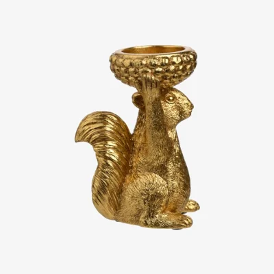 Dunelm Hestia Gold Squirrel Tealight Holder