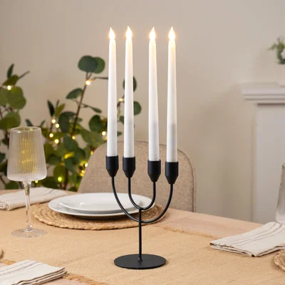 Dunelm Multi Arm Candlestick Holder Black