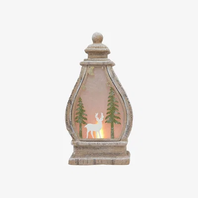 Dunelm LED Light Up Lantern Ornament with Reindeer Scene