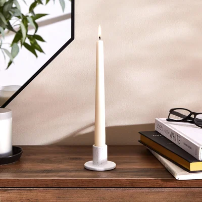 Dunelm Ceramic Candle Holder White